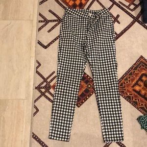 Free People gingham skinny jeans